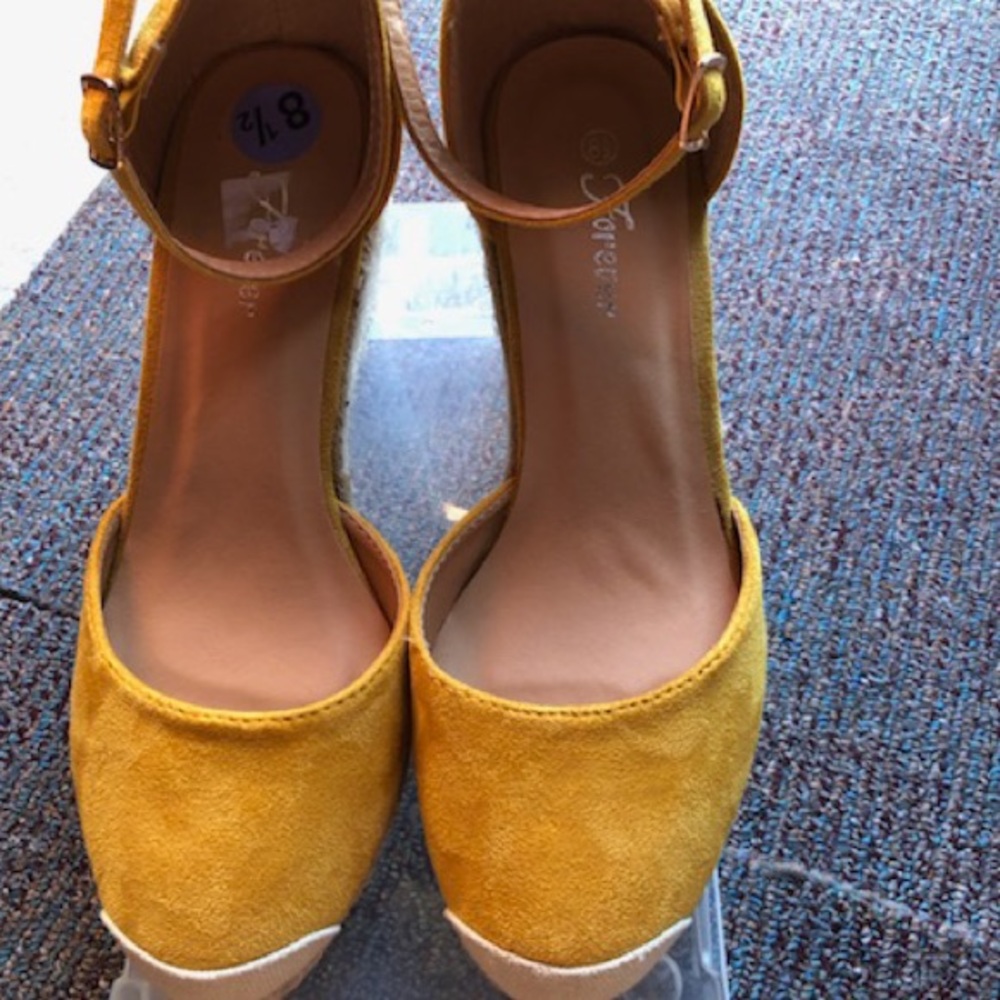 Forever mustard yellow espadrille shoes